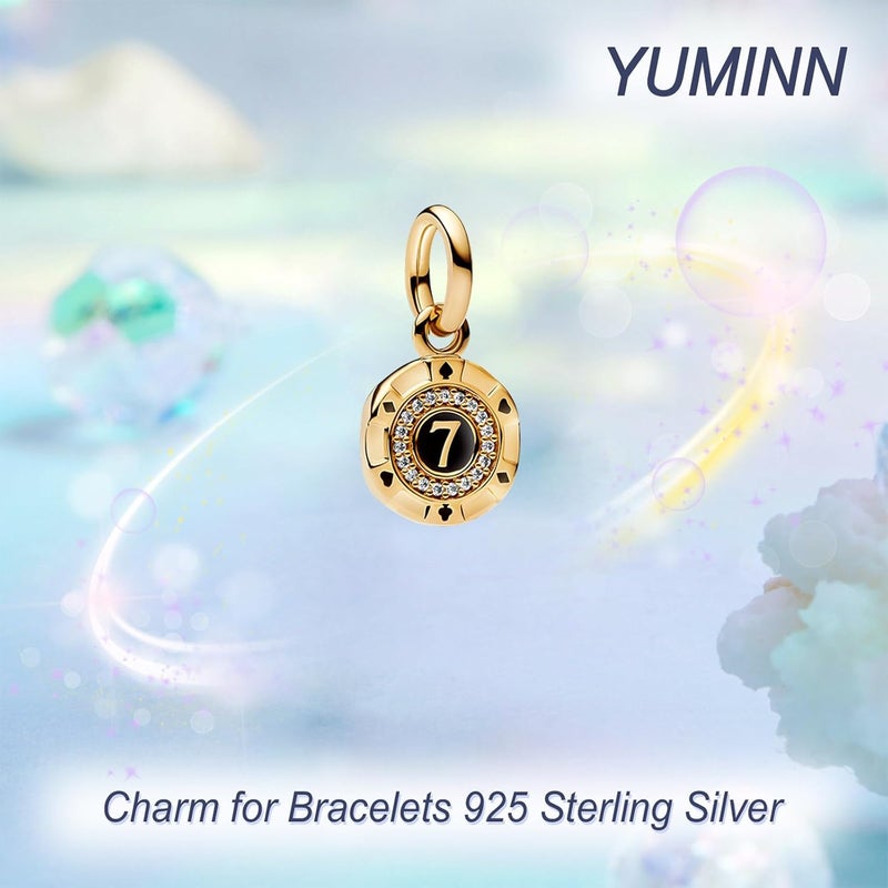 YUMINN 925 Sterling Silver Charms for Bracelets Gold Love and Heart Charms Cherry Blossom Dangle Beads Jewelry for Women - Image 1